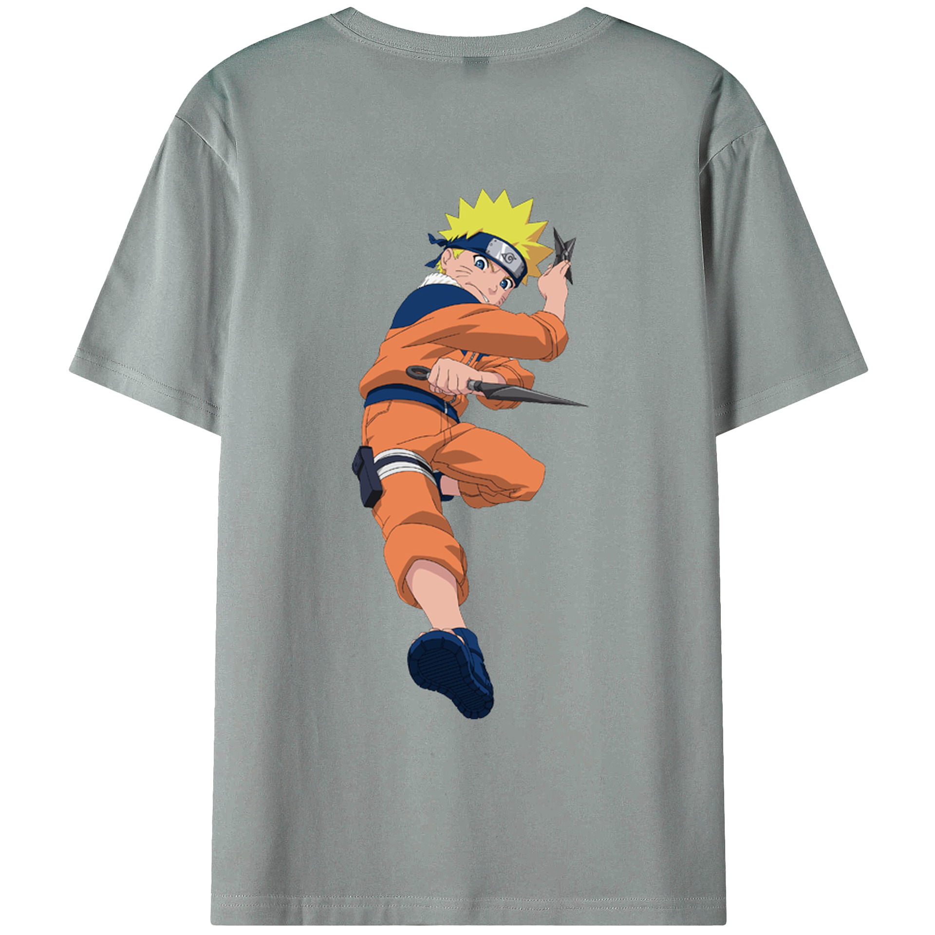 （画像用） NARUTO -ナルト- うずまき ナルト Uzumaki Naruto 綿100％ メンズ半袖Tシャツ（バックプリント） 通気性